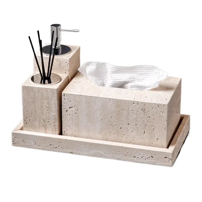Beige Travertine 6-Piece Set