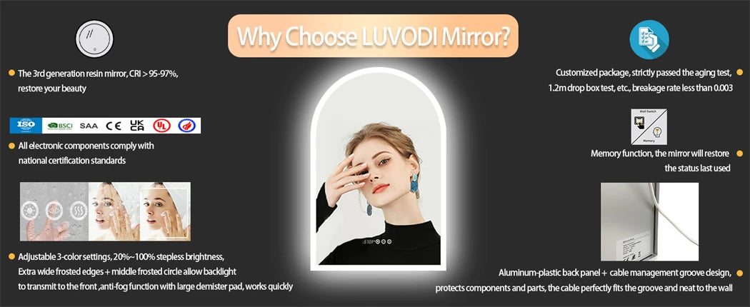 Arched LED Bathroom Mirror
