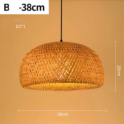 Vintage Rattan Pendant Chandelier