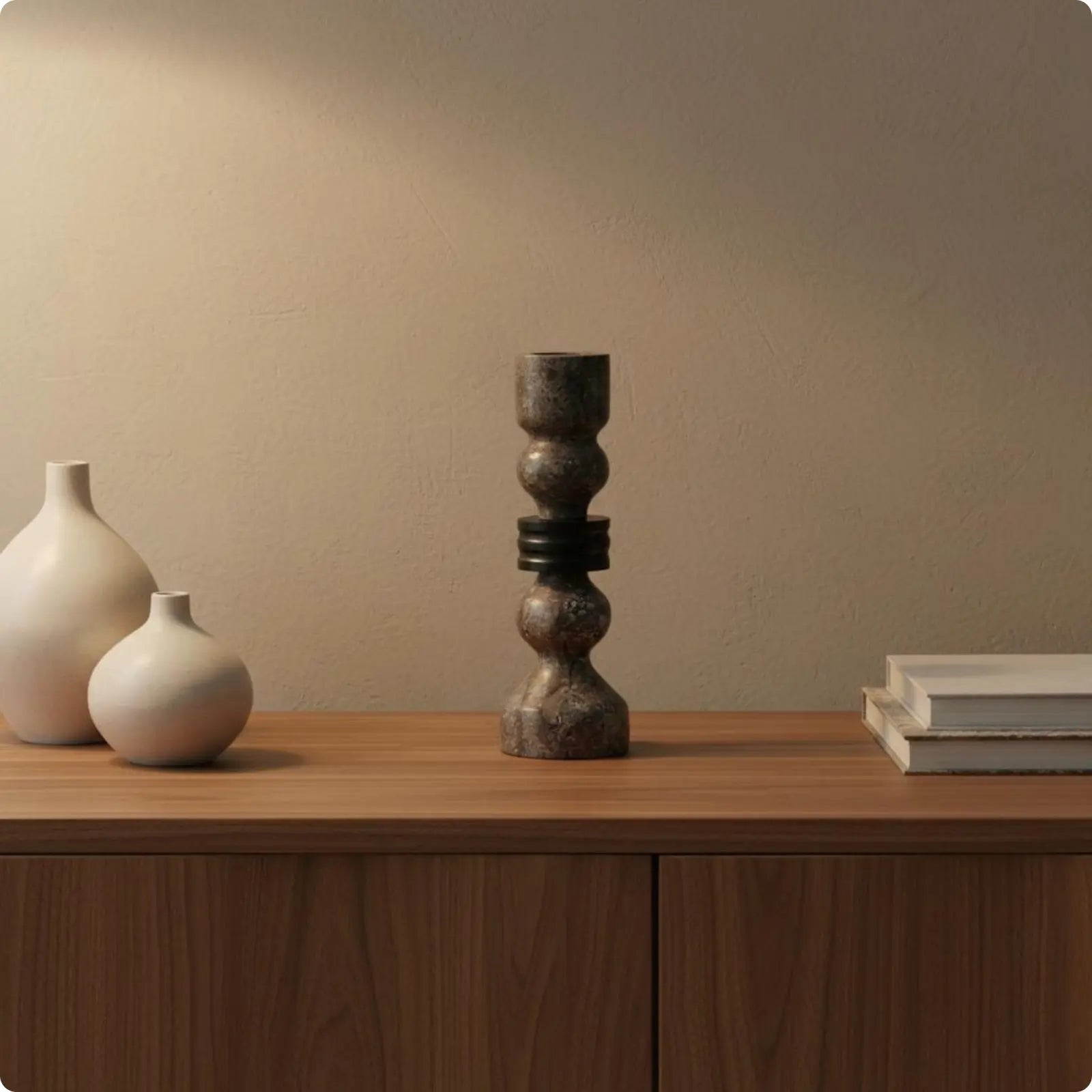 Travertine Candlestick