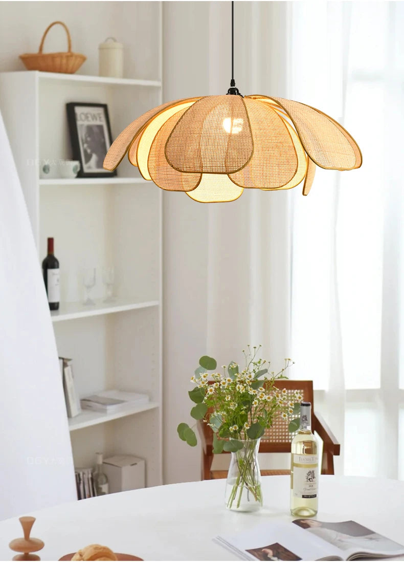 Nordic Rattan Pendant Chandelier