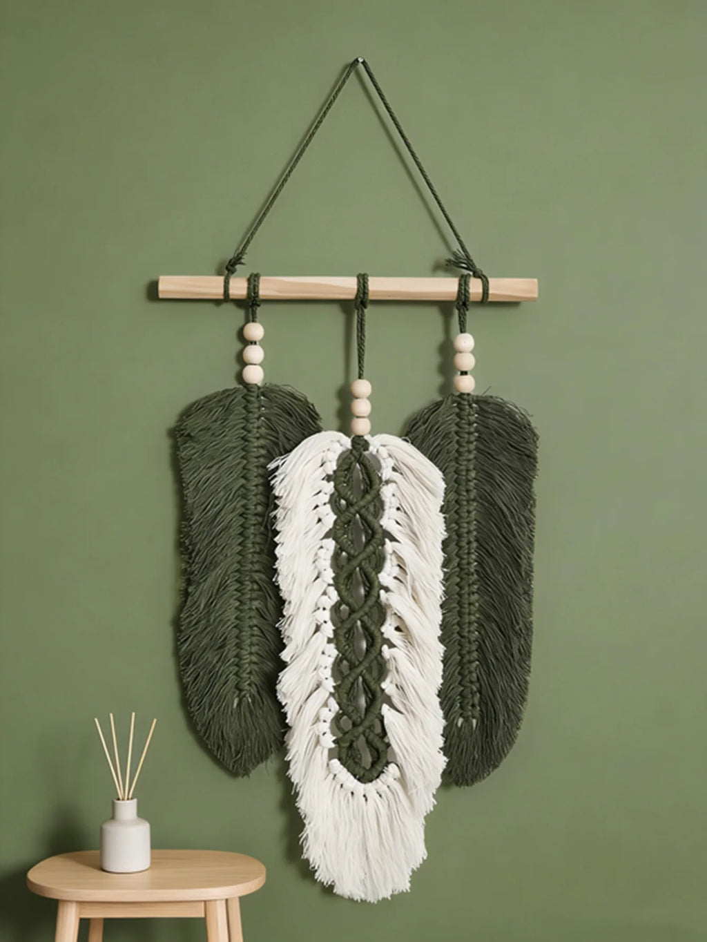 Boho Green Macrame Wall Hanging