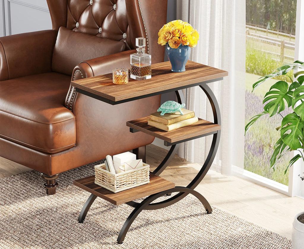 C-Shaped Sofa Side Table