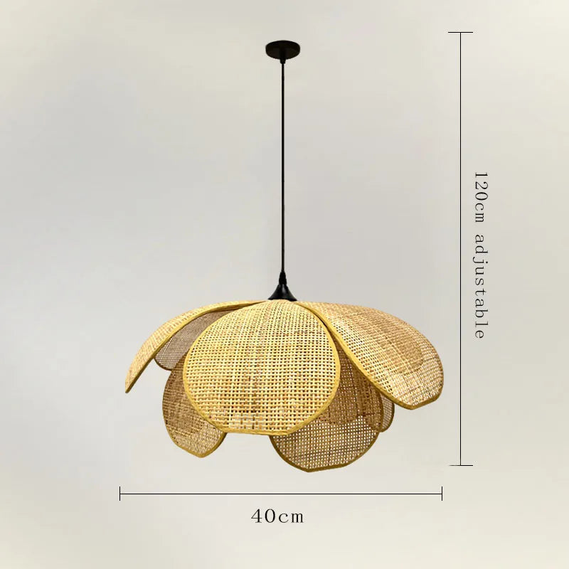 Japanese Rattan Pendant Chandelier