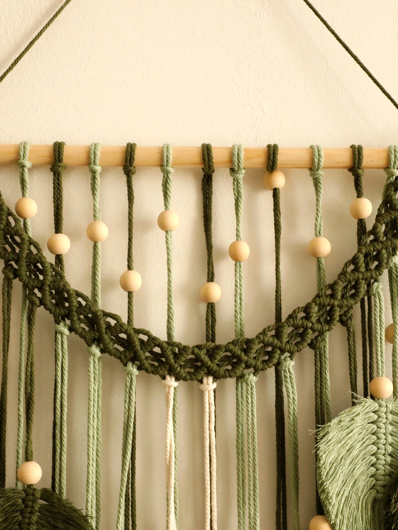 Beaded Leaf Macrame Hanging
