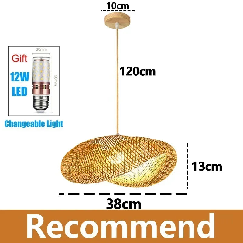 Retro Rattan Pendant Chandelier