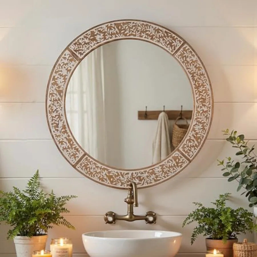 Farmhouse Round Wall Mirror