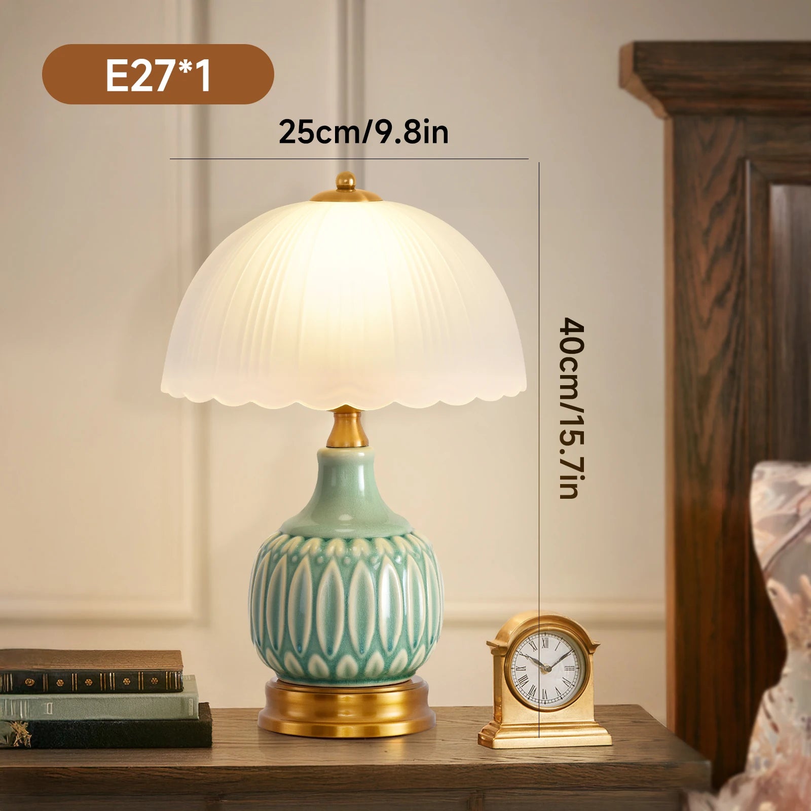 Vintage Gold Ceramic Table Lamp