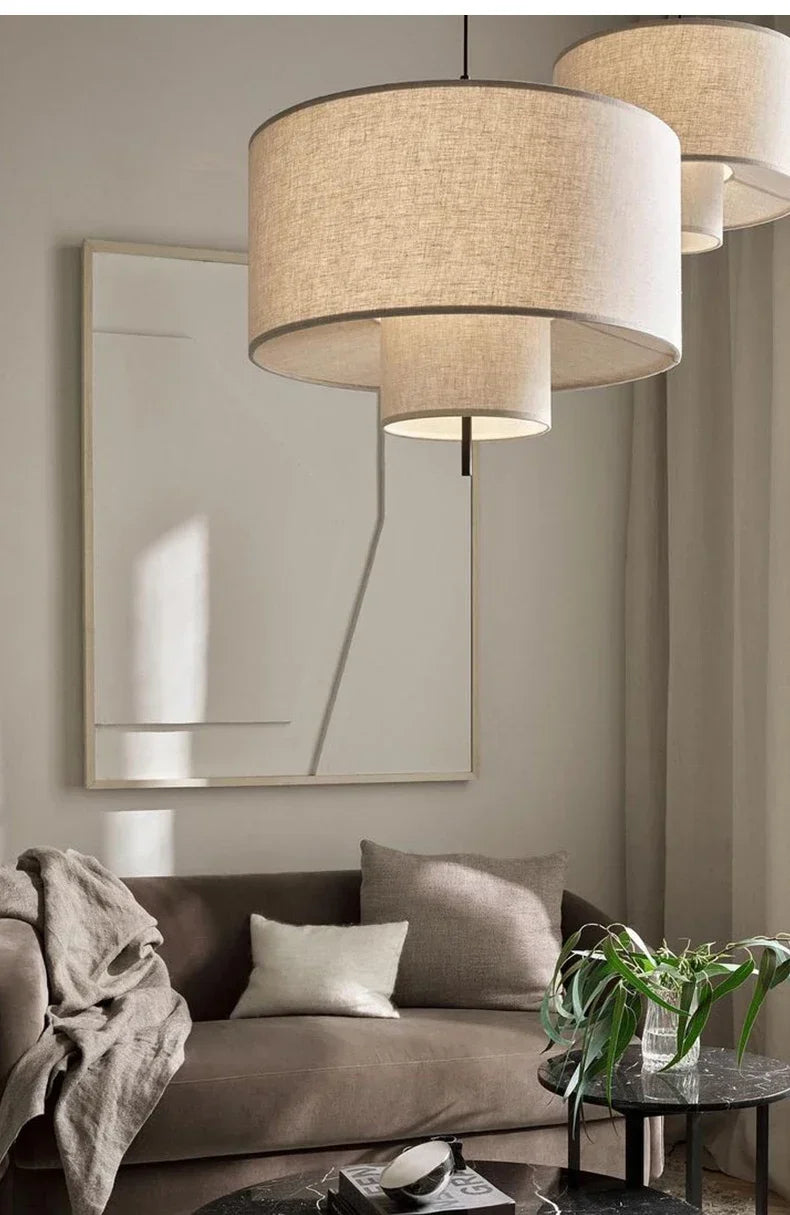 Wabi-Sabi Fabric Arc Pendant Lamp
