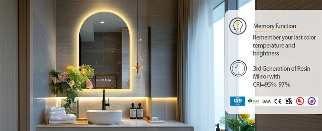 Arched LED Bathroom Mirror