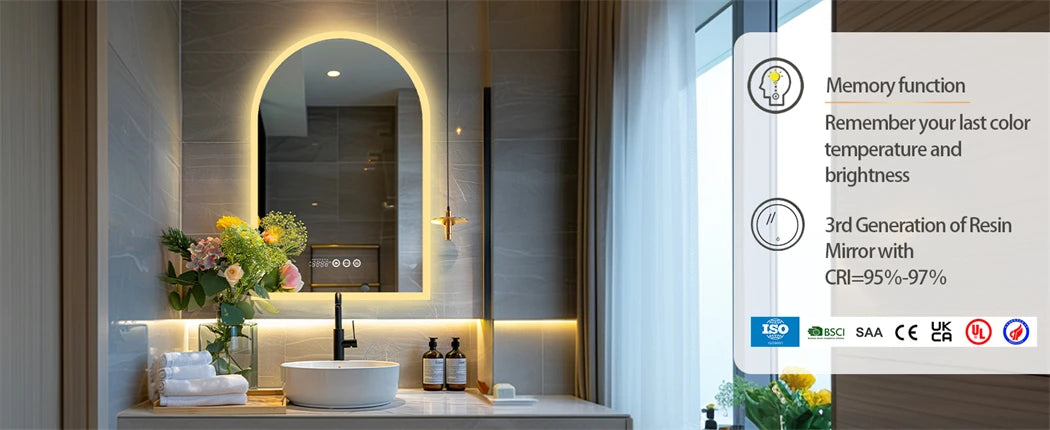 Arched LED Bathroom Mirror