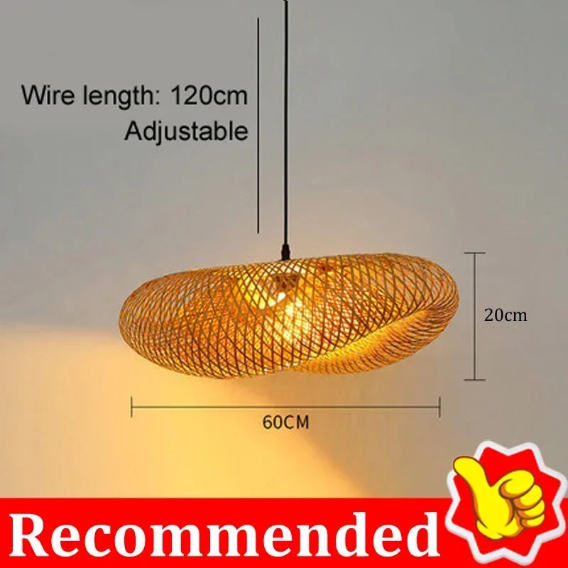 Retro Rattan Pendant Chandelier