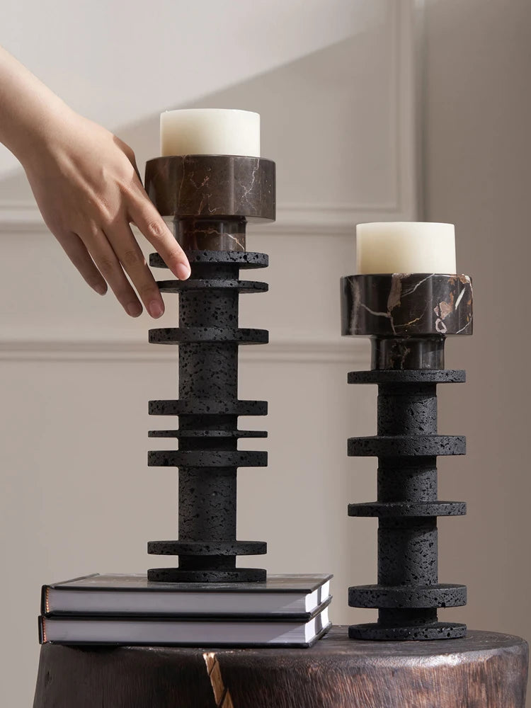Luxury Travertine Candlestick