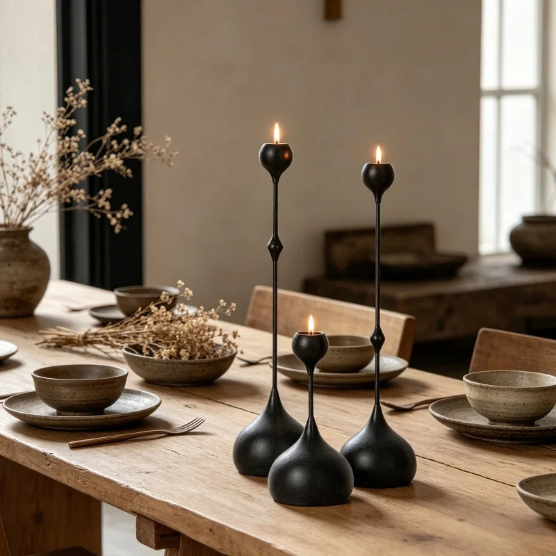 Luxury Brass Candlestick (3-Piece Set)