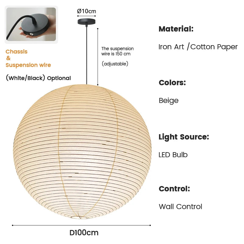 Wabi-Sabi Paper Pendant Chandelier