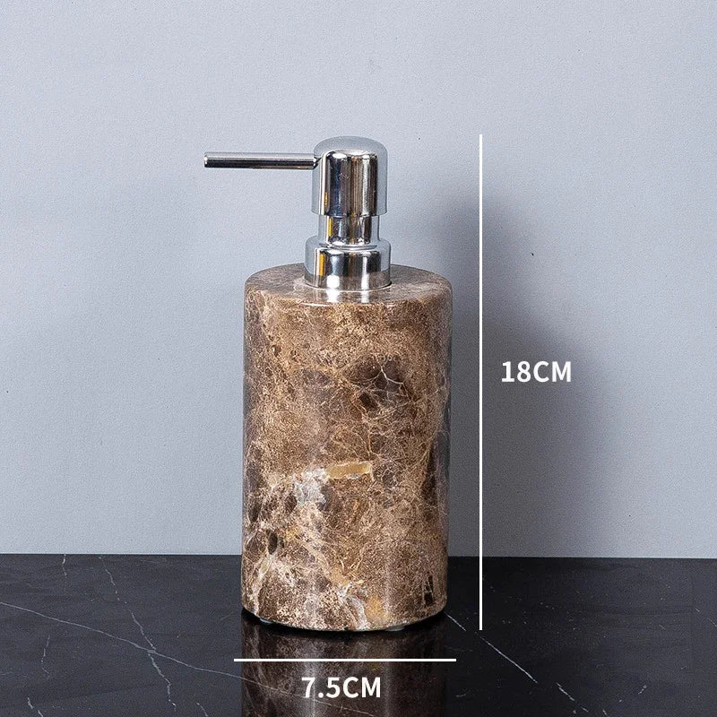 Dark Brown Marble Bath Set