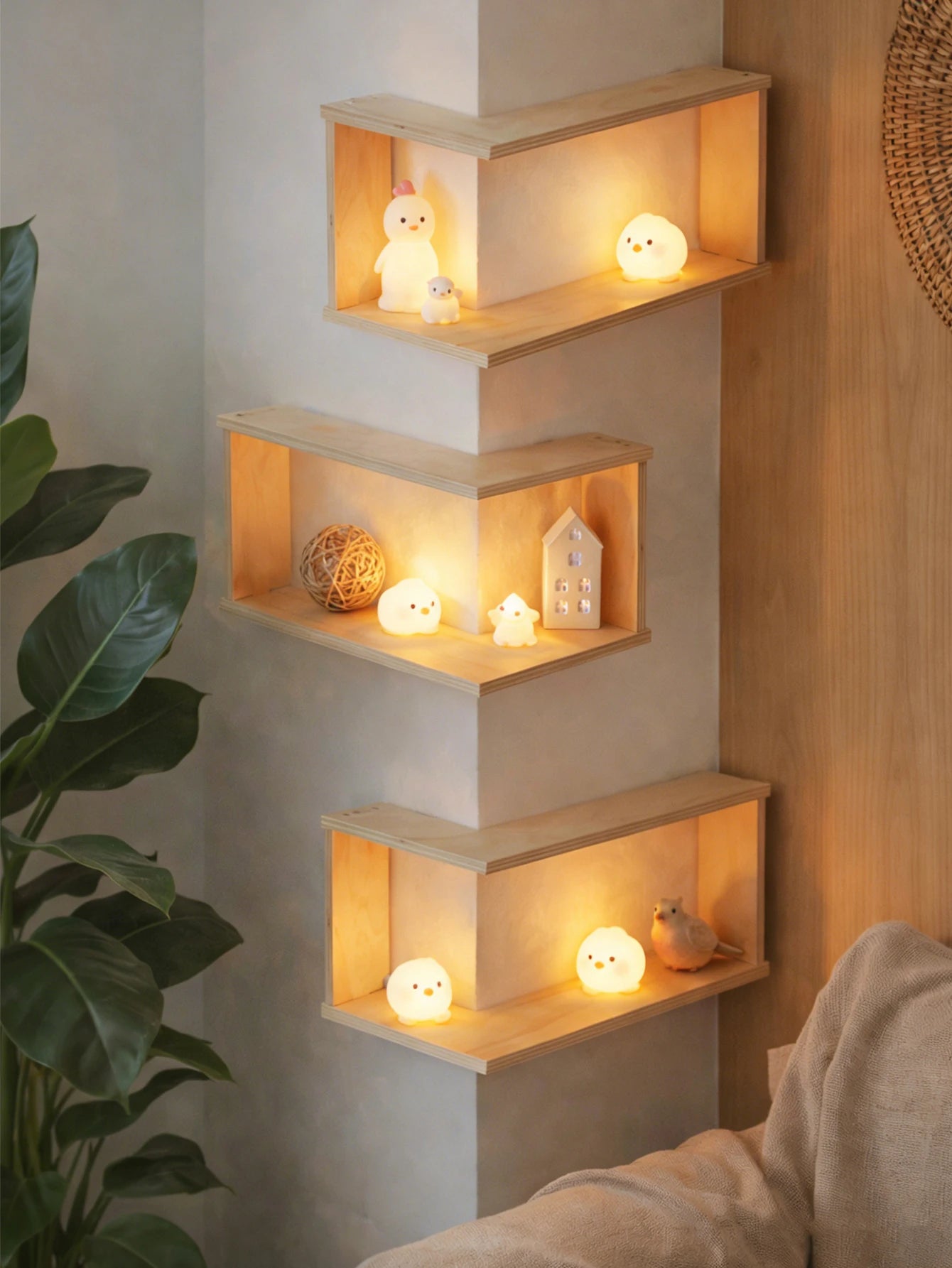 Floating Corner Wall Shelf