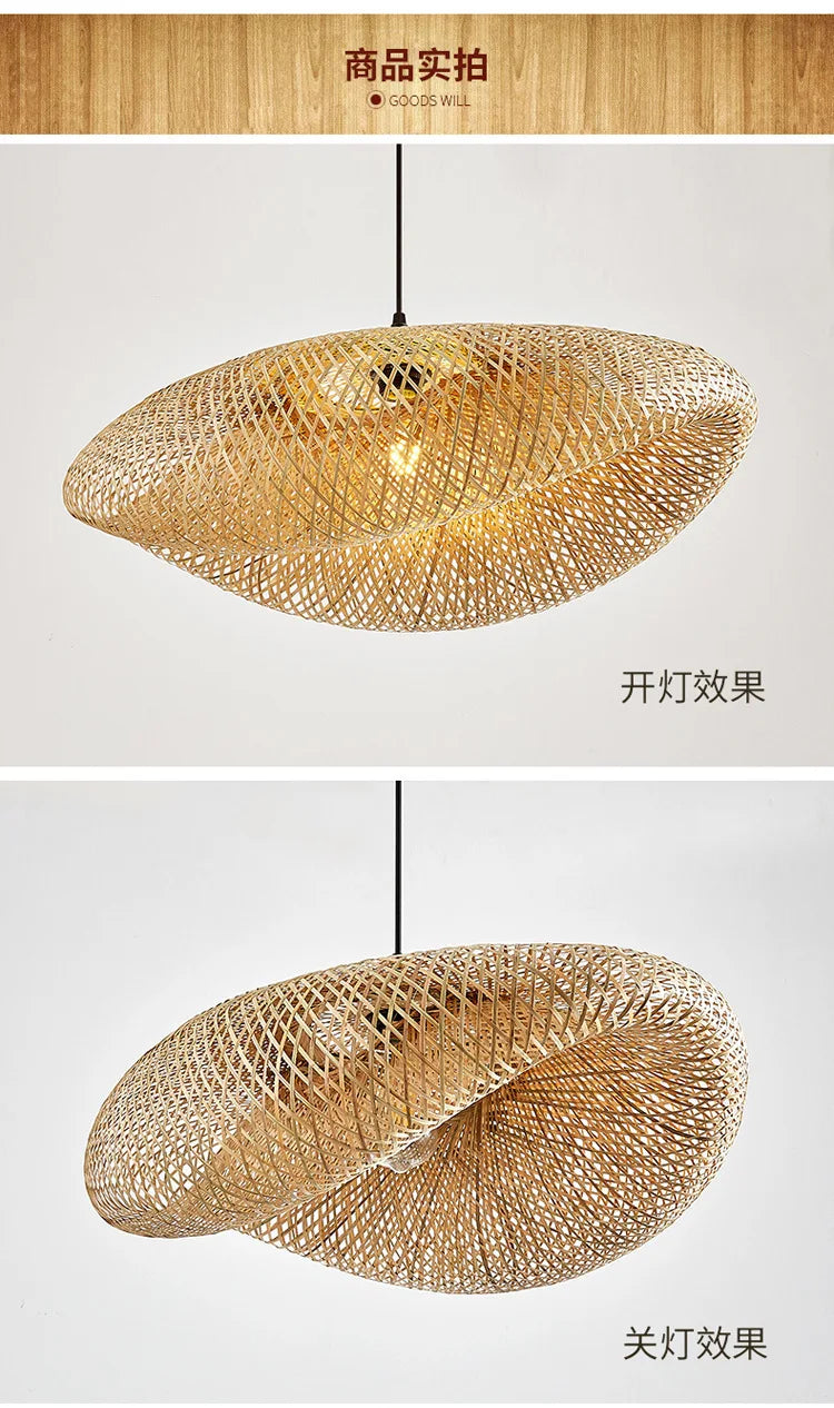 Retro Rattan Pendant Chandelier