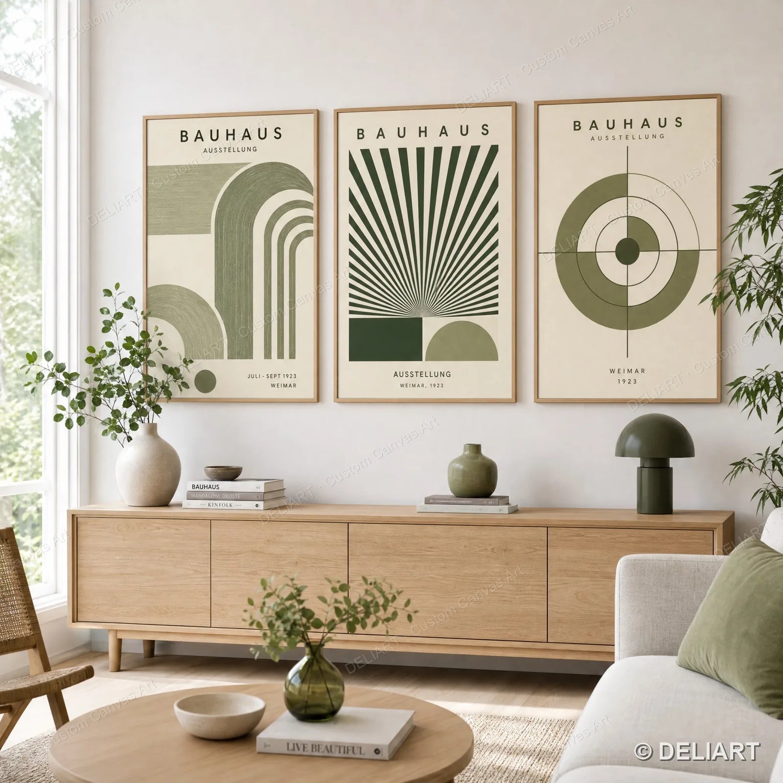 Set of 3 Minimalist Geometric Canvas Wall Art