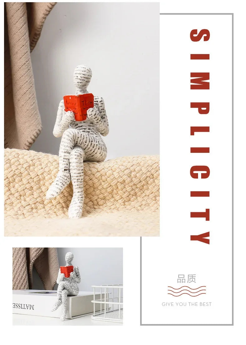 Abstract Reading Figurine