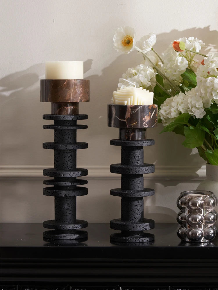 Luxury Travertine Candlestick