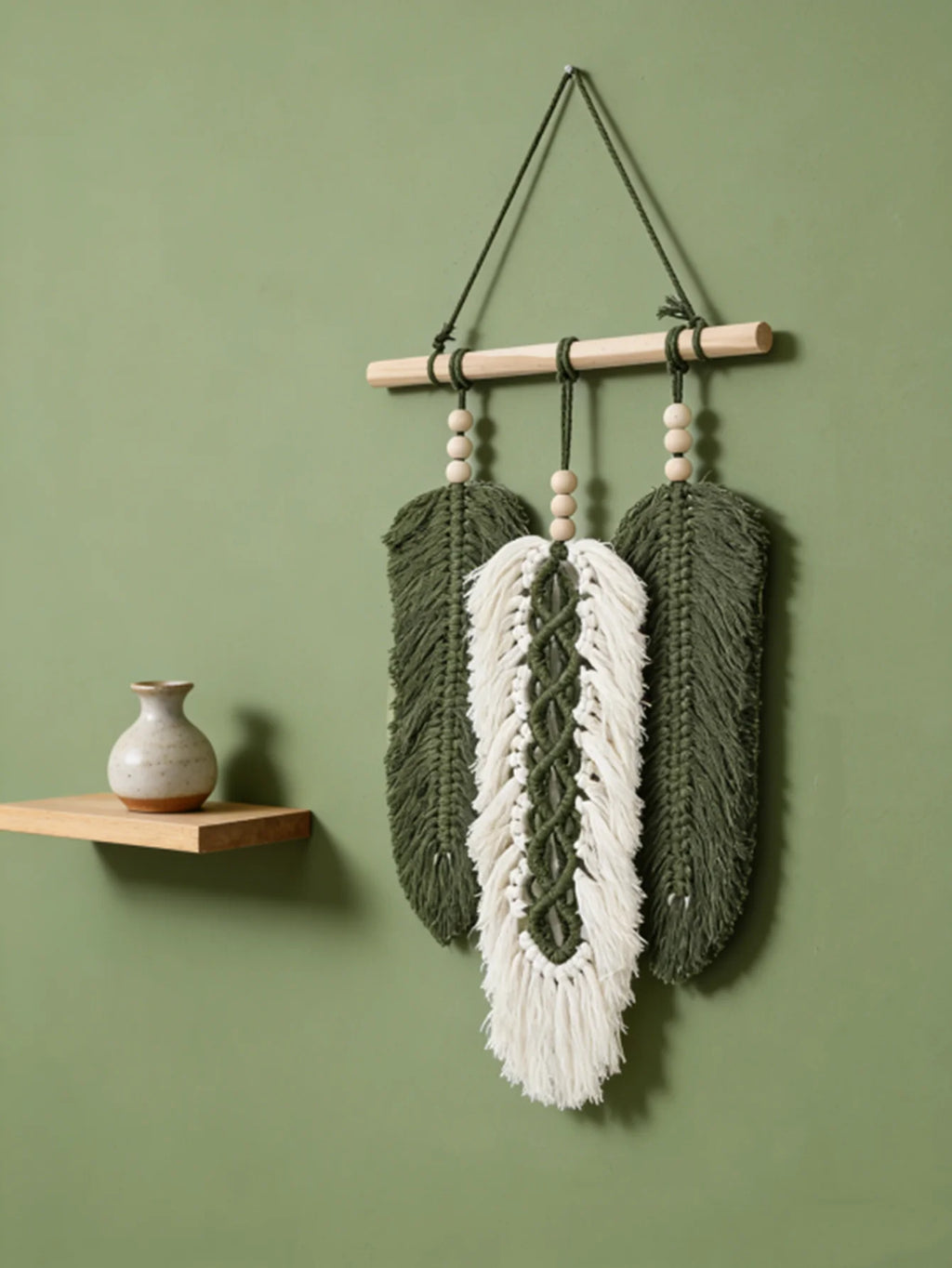 Boho Green Macrame Wall Hanging