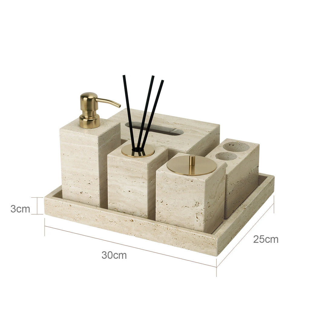 Travertine Bathroom Set