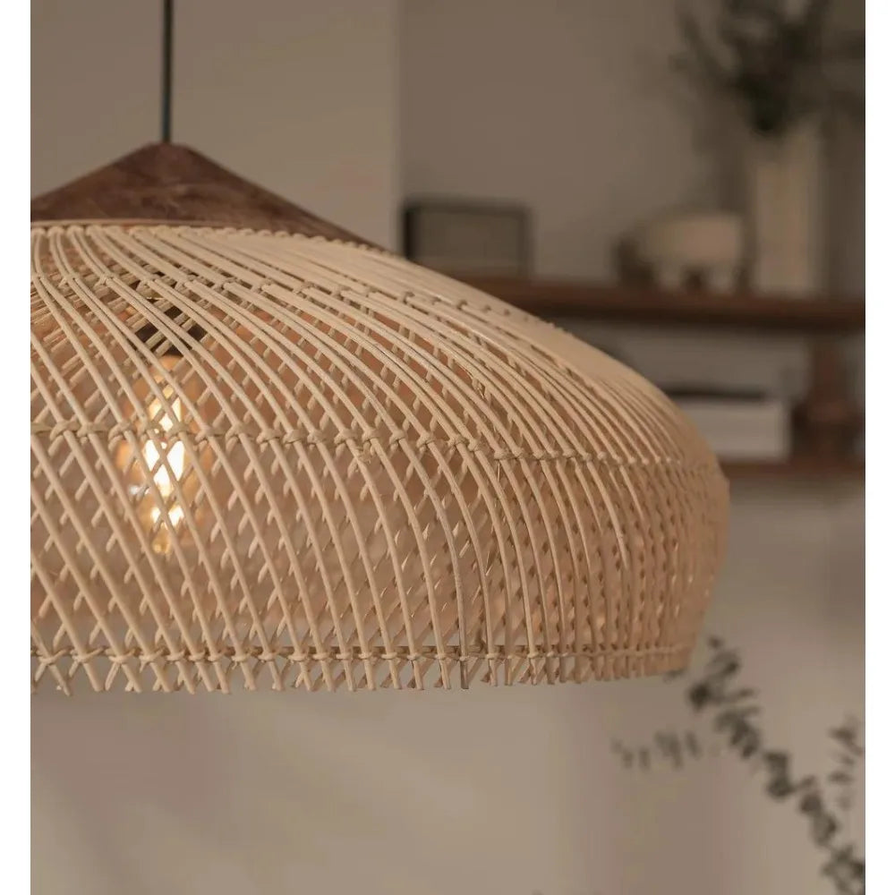 Wabi-Sabi Rattan Pendant Chandelier