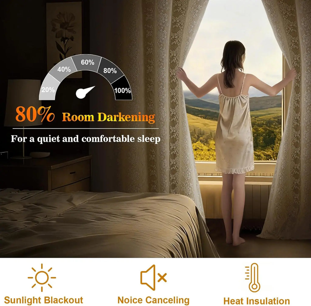 Modern Linen Blackout Curtains, 63"