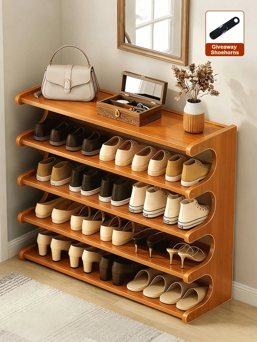 Bamboo Shoe Rack