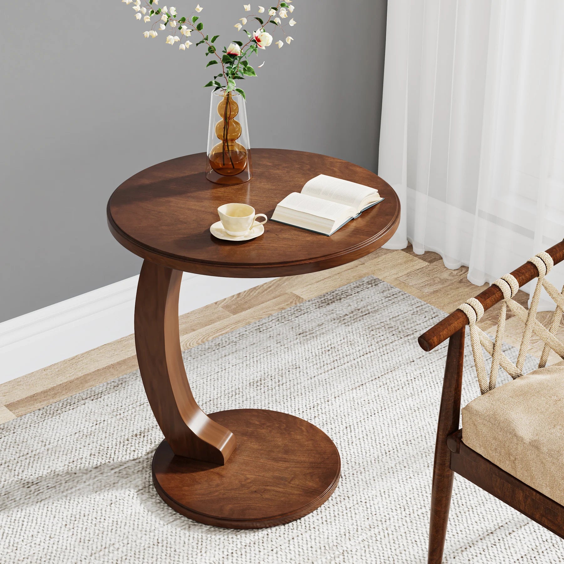 C-Shaped Sofa Side Table