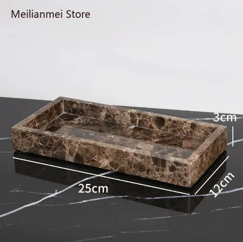 Dark Brown Marble Bath Set