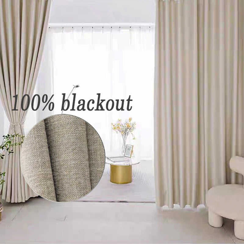 Modern Linen Blackout Curtains