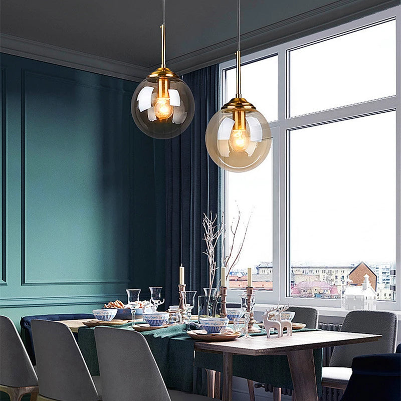 Modern Metal & Glass Chandelier