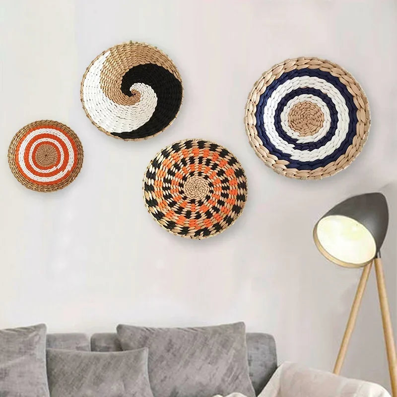 Rustic Round Natural Woven Wall Hanging
