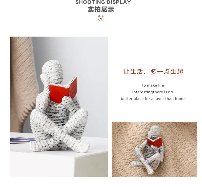 Abstract Reading Figurine