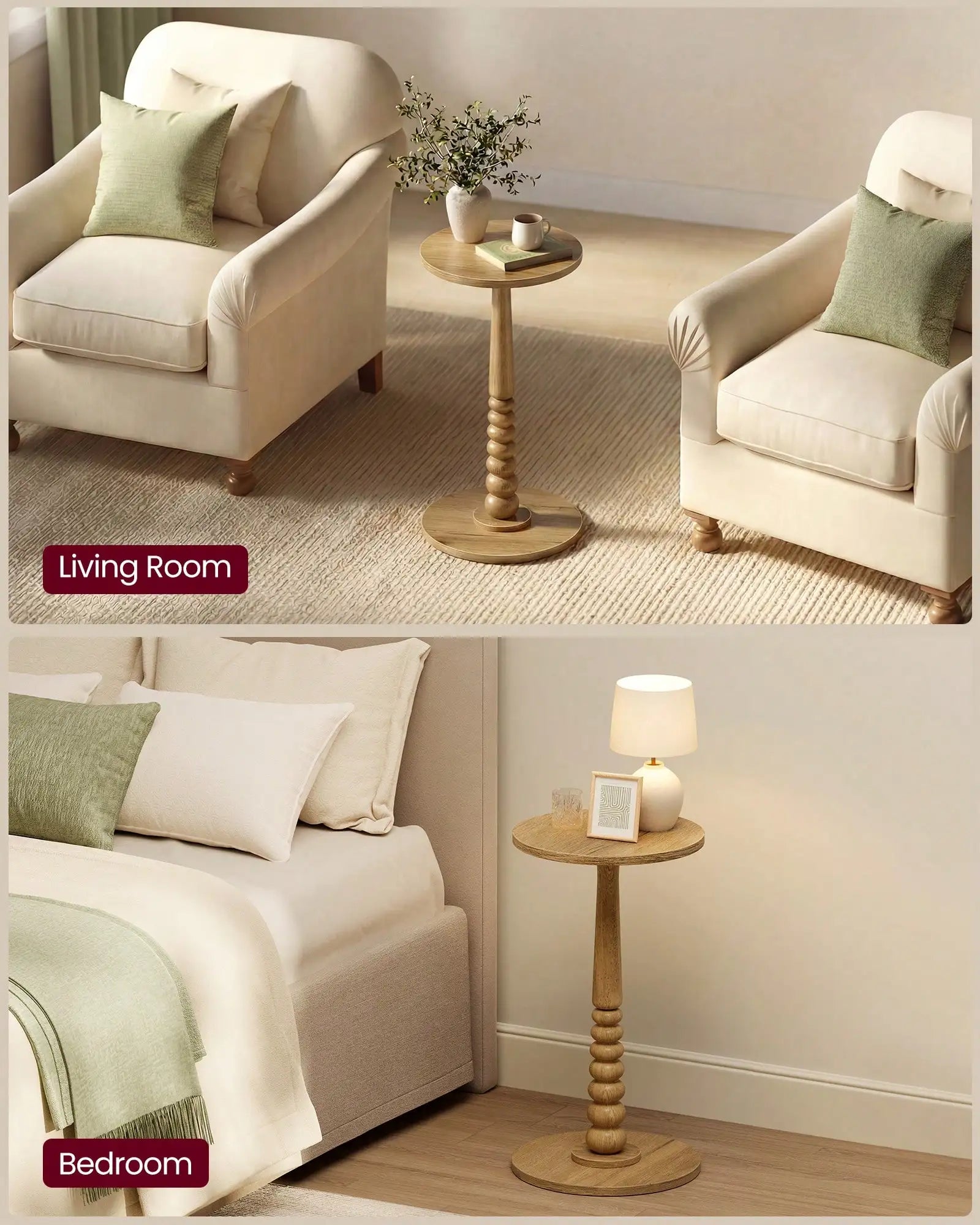 Round Wood Side Table