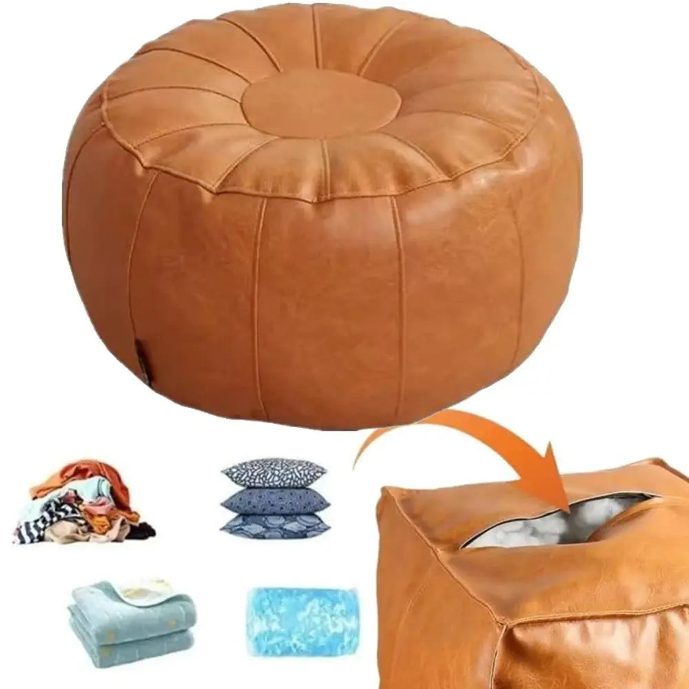 Round Storage Pouf