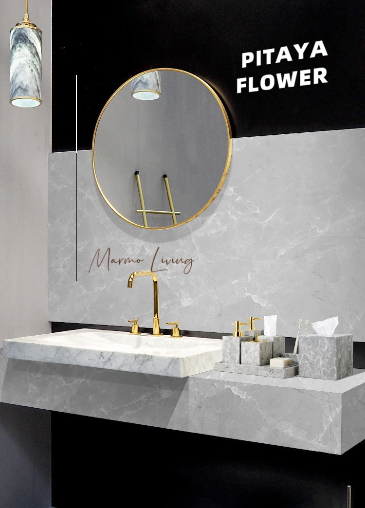 Pitaya Flower Marble Bath Set