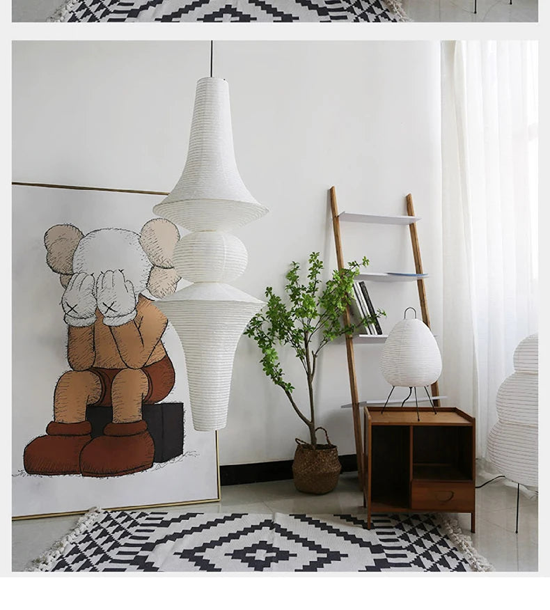 Wabi-Sabi Paper Pendant Chandelier