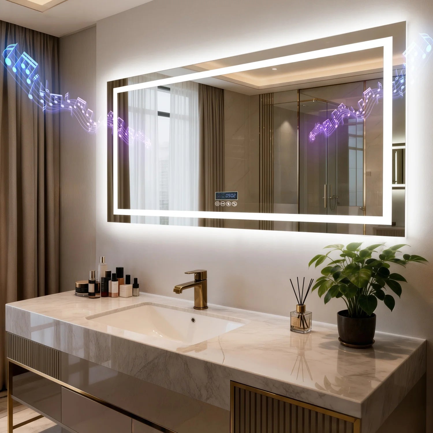 Bluetooth LED Bathroom Mirror