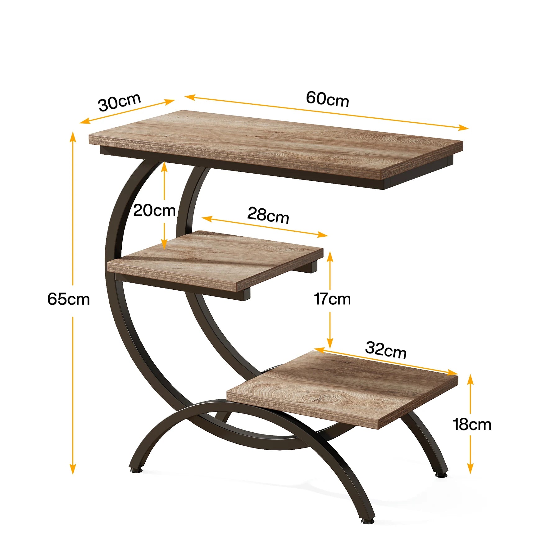 C-Shaped Sofa Side Table