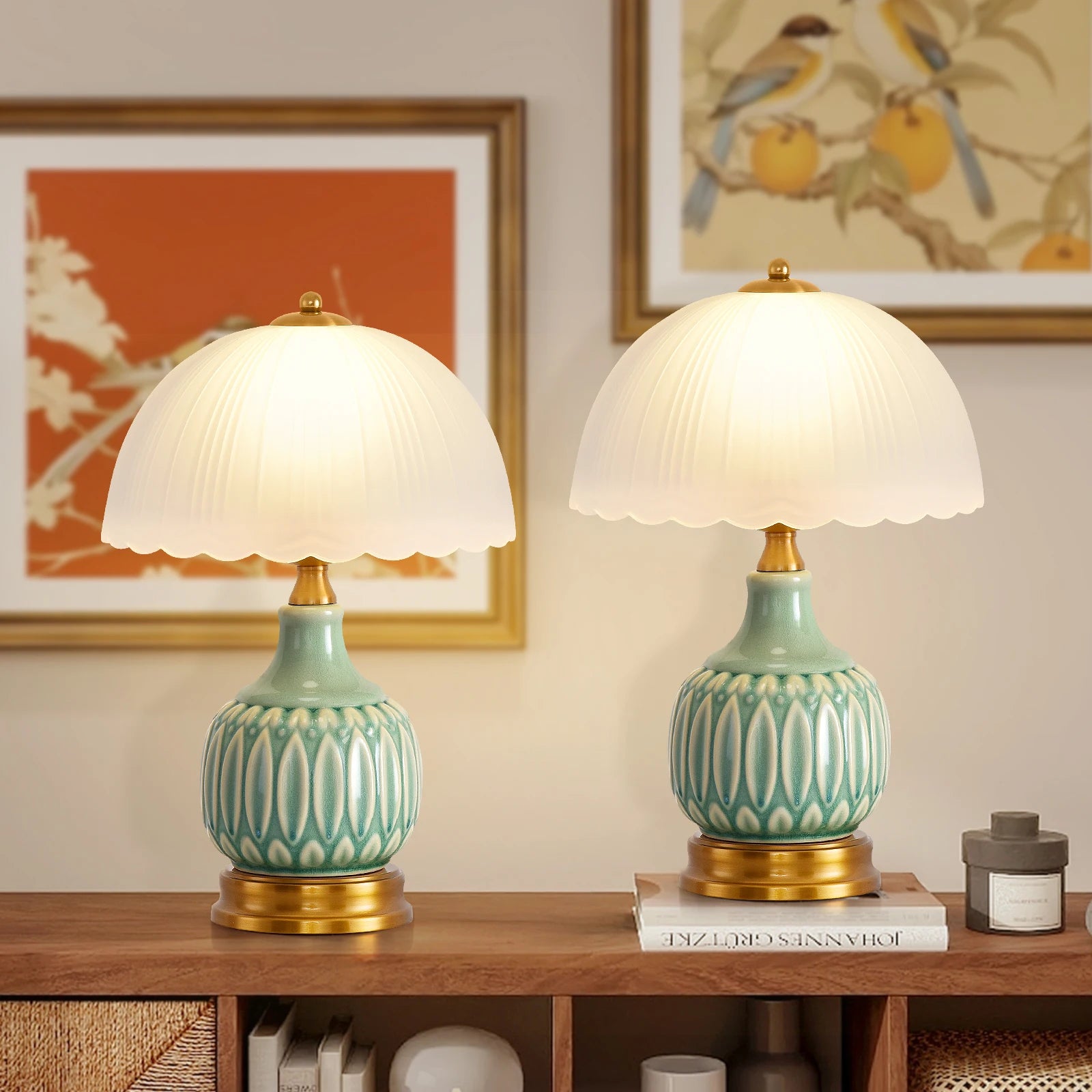 Vintage Gold Ceramic Table Lamp