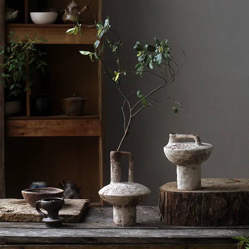 Rustic Spotted Pottery Vase