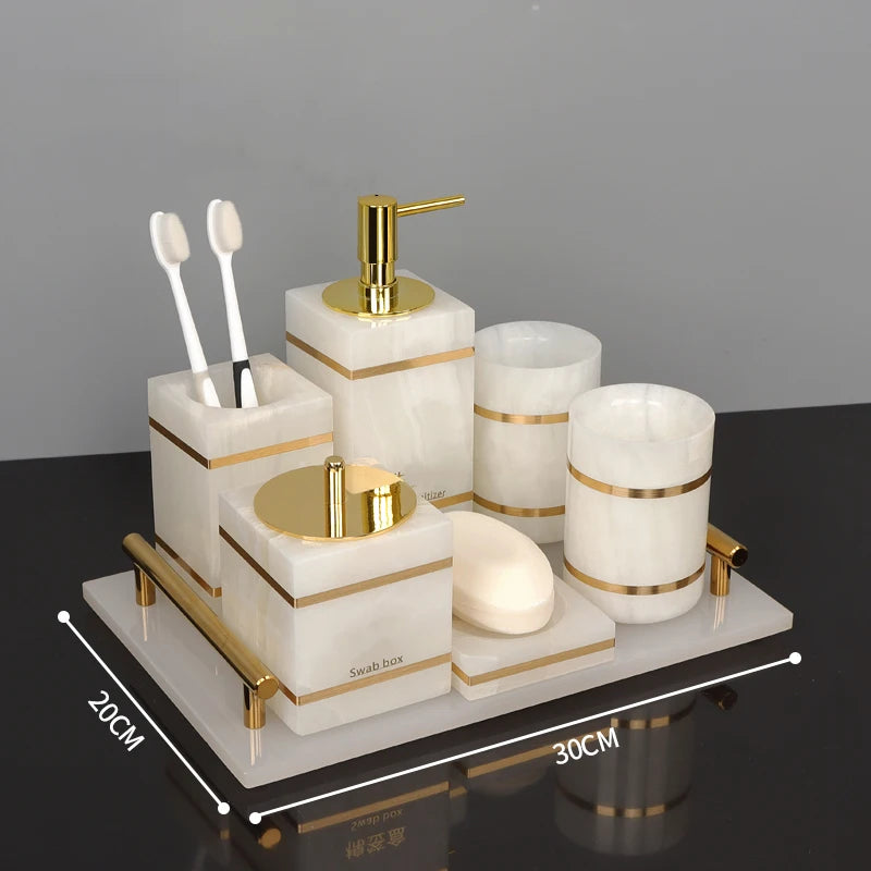 White Onyx Bathroom Set