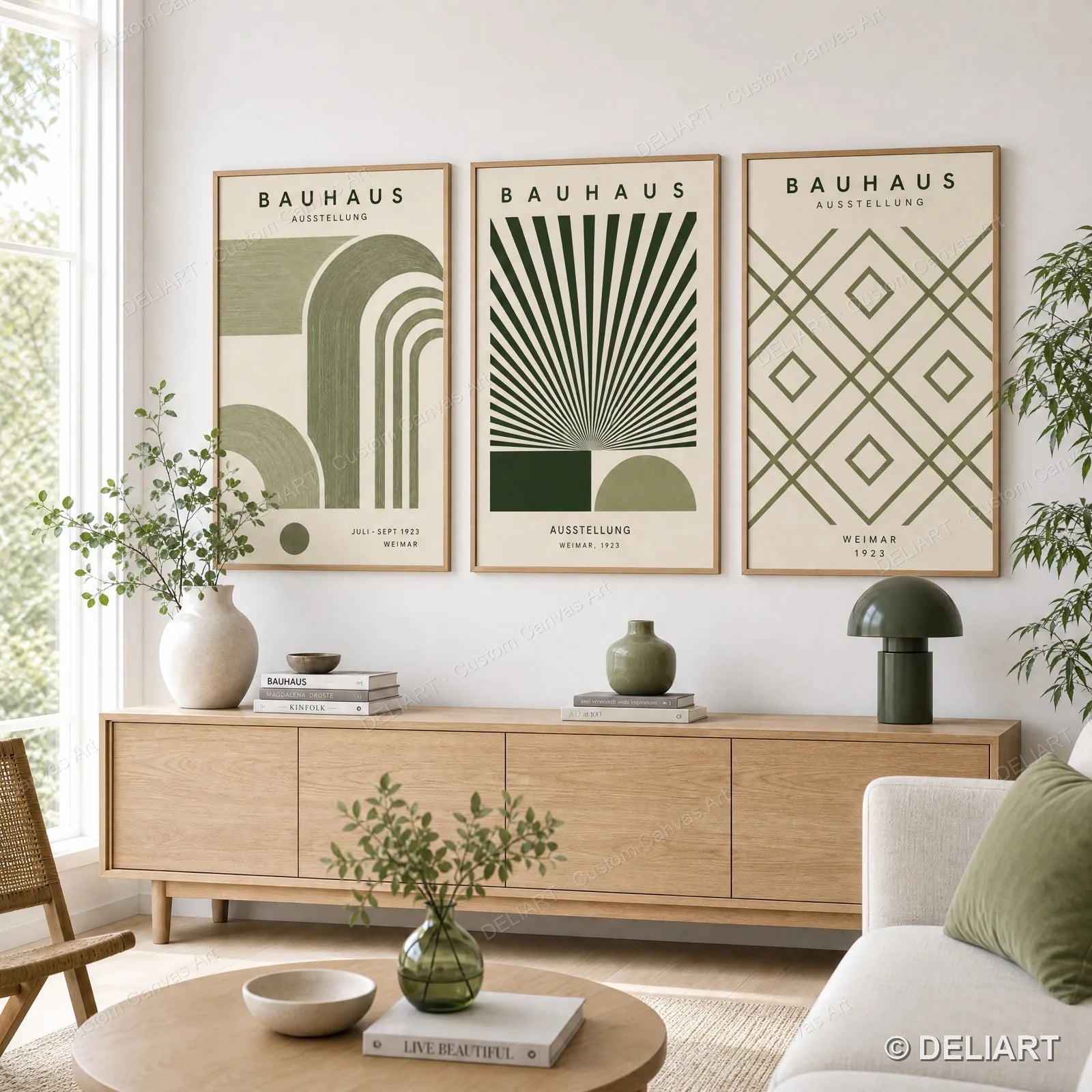 Set of 3 Minimalist Geometric Canvas Wall Art