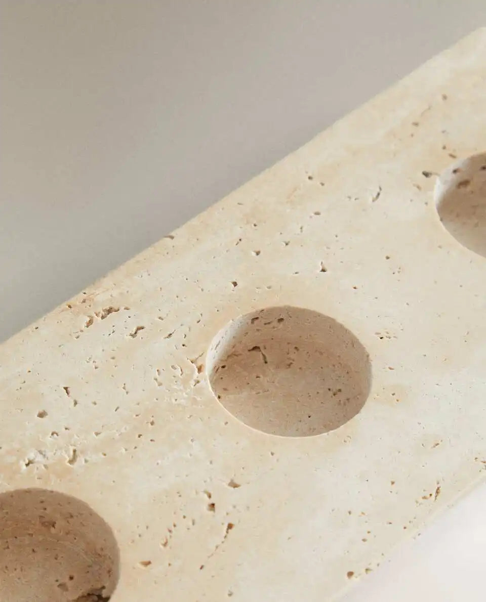 Retro Travertine Candle Holder
