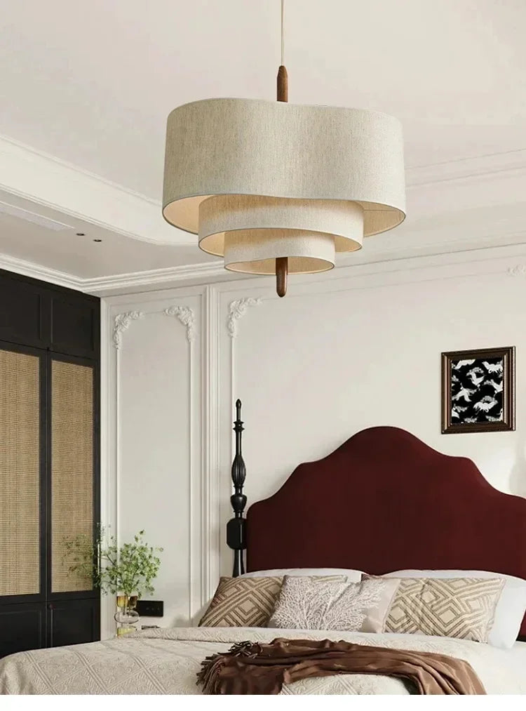 Wabi-Sabi Fabric Arc Pendant Lamp
