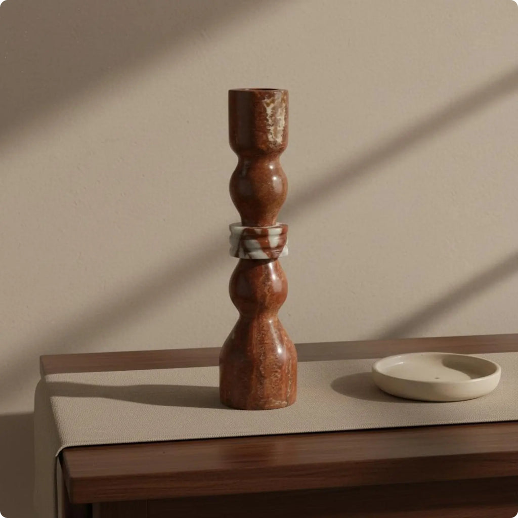 Travertine Candlestick