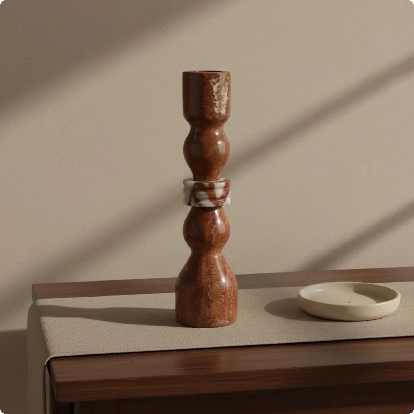 Travertine Candlestick